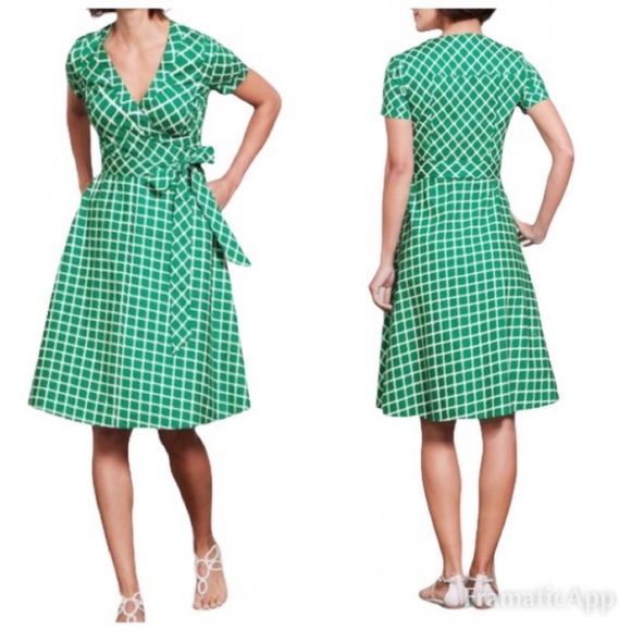 Boden Dresses & Skirts - Boden Lara Wrap Dress Size 8 Regular Kelly Green